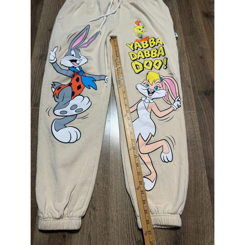 WB Pants Womens XL Cream Sweatpants Looney Tunes 100 Celebrate Every Story - Picture 8 of 9
